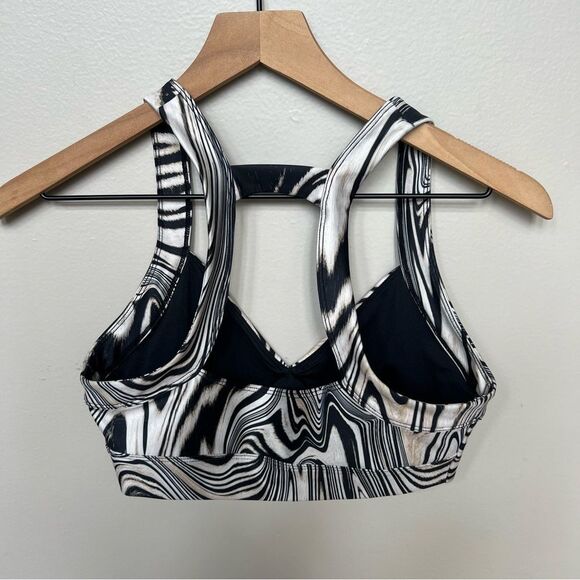 Good American Natural Swirl Kardashian Silky Sports Bracrop Top Halter Bra - Picture 8 of 10